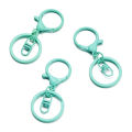 St.kunkka 5pcs 30x68mm Alloy Painted Figure Eight Three-Piece Key Chain For DIY Key Jewelry Making. 