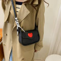 Cute Love Heart Women's Small Square Shoulder Bags Fashion Female Messenger Bag Simple Ladies Crossbody Purse Handbag with Scarf.