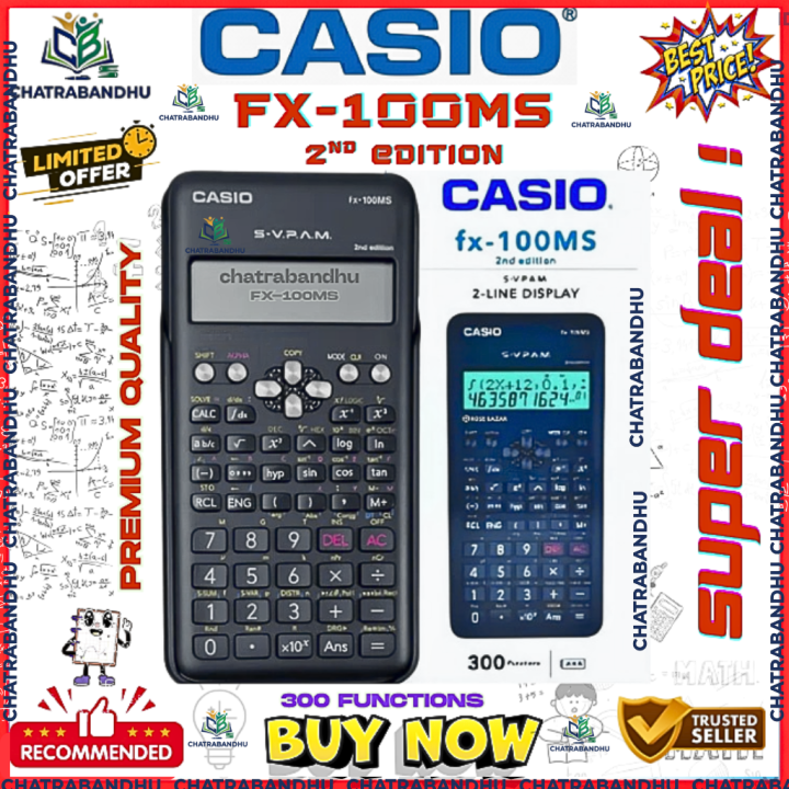 FX 100MS Scientific Calculator, Calculator (1st edition)(2nd edition)(master copy premium)(thailand variant)lâ 300 Functions â Non-Programmable â Exam Use Model, Calculator for students