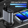 Car Charger 120W 4 IN 1 Retractable Car Charger.