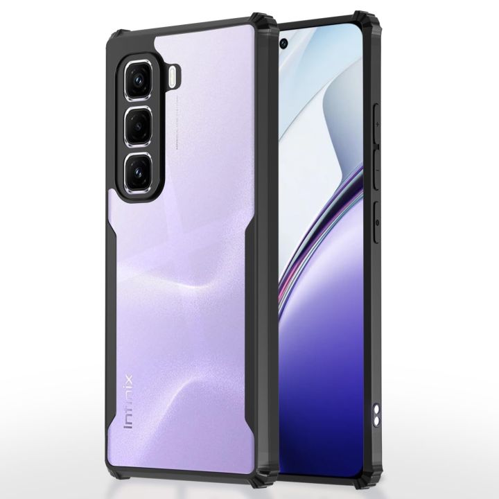 For Infinix Hot 50 Edge-Reinforced Shockproof Cushion Back Clear Hybrid Transparent Hard Cover Casing-EFH