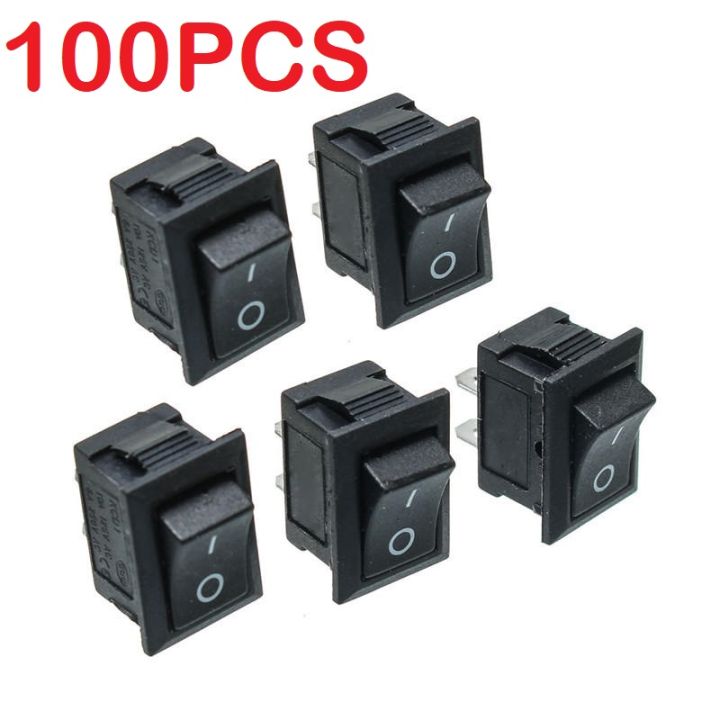 100Pcs- 6A BLACK Color MICRO Rocker Switch 3 Pin 6A 250V 2 Positions ...