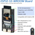 ESP32-S3 WROOM N8R8 Development Board ESP32-S3-WROOM CAM Board Compatible with for IDE, Onboard Camera Wireless Easy Install. 