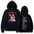 Rapper Tupac 2pac Print Hoodies Hip Hop Streetwear Men's Hoodie Shakur Tracksuits Punk Fleece Sweatshirts Loose Casual Pullover.
