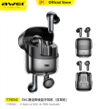 AWEI T79 ENC 2 Pair Noise Cancelling Heavy Bass Bluetooth Earphone Black. 