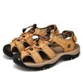 ZUNYU New Male Shoes Leather Men Sandals Summer Men Shoes Beach Sandals Man Fashion Outdoor Casual Sneakers Size 48.