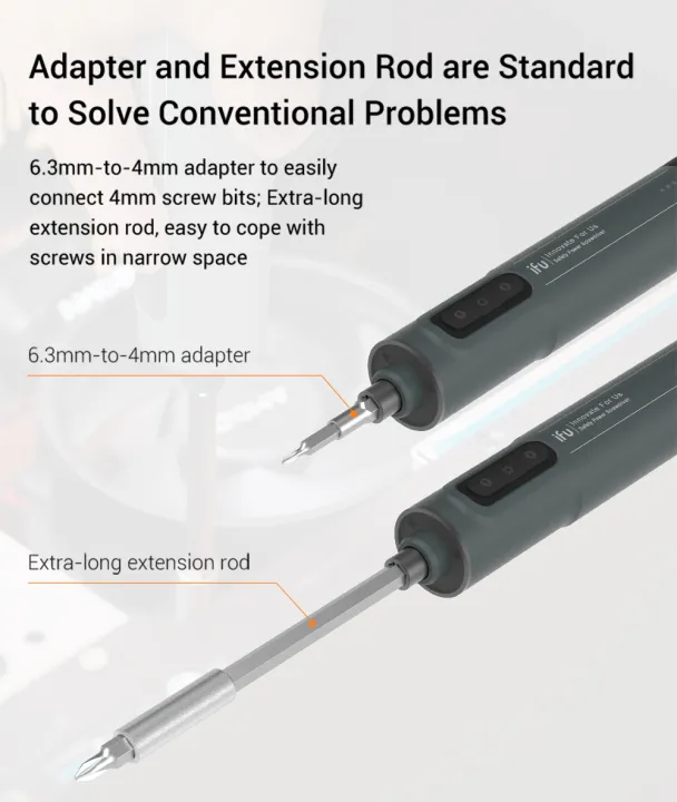 KOGEEK%20iFu%206.3mm%20Electric%20Screw%20Driver%20Safety%20Power%20Lithium%20Electric%20Screwdriver%203%20Speed%20LED%20Lights%20Compact%20Rechargeable%20Electromotion%20Screwdriver%20with%2029pcs%20Bits%20&%20Bit%20Holding%20Tube%20-%20Image%204