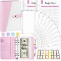 A6 Binder Money Organizer 26 Pieces Budget Binder with Cash Envelopes and Buget Sheets, Binder Money Budgeting Saving.