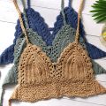 New Bikini Crop Top Women Crochet Boho Beach Camisoles Bikini Bralette Halter Cami Knitted Bra Backless Beachwear Tank Top. 