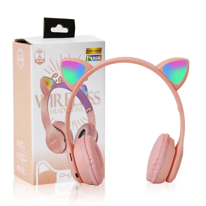 Cross-border%20new%20P47M%20cat%20ear%20luminous%20headset%20bluetooth%20headset%20mobile%20phone%20wireless%20game%20headset%20universal%20wholesale%20-%20Image%204