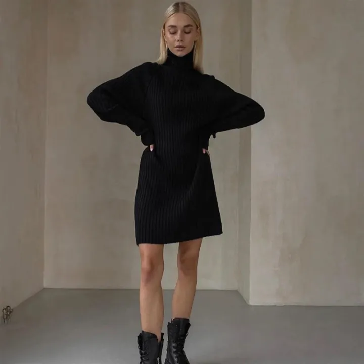 White%20Knitted%20Dress%20Turtleneck%20Long%20Sleeve%20Oversized%20Sweater%20Dress%20Female%20Fashion%20Short%20Autumn%20Winter%20Dresses%20For%20Women%202023%20-%20Image%204