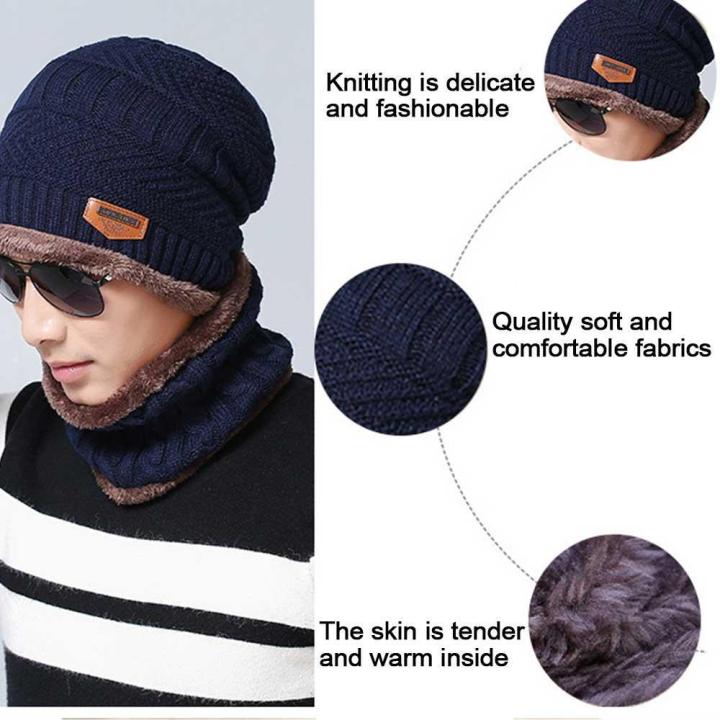 2PCS%20Men%20Beanie%20Hat%20Scarf%20Set,%20Winter%20Soft%20Warm%20Wool%20Lined%20Thick%20Knitted%20Lining%20Cap+Circle%20Scarf%20Kit,%20For%20Men&Women%20-%20Image%205