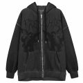 2023 Women Hip Hop Streetwear Hoodies Women zip up hoodie Angel Dark Print Jacket Coat Goth Harajuku y2k Clothes. 