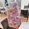 Cute Sanrio Hello Kitty Phone Cases for iPhone 15 14 Pro Max Plus Soft Shell 13 12 11 Mini X XS XR 8 7 Plus Se 2 Fall Prevention.