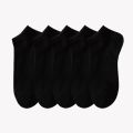 5 Pairs Unisex Socks Low Cut Breathable Business Boat Sock Solid Color Comfortable Ankle Casual White Black Summer Men Business.