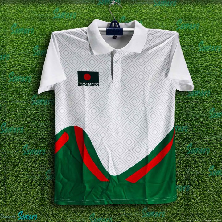 B-d Short Sleeve Collar Football Jersey for Man - Half Sleeve Polo - Bangladesh Fan Jersey 2026-27