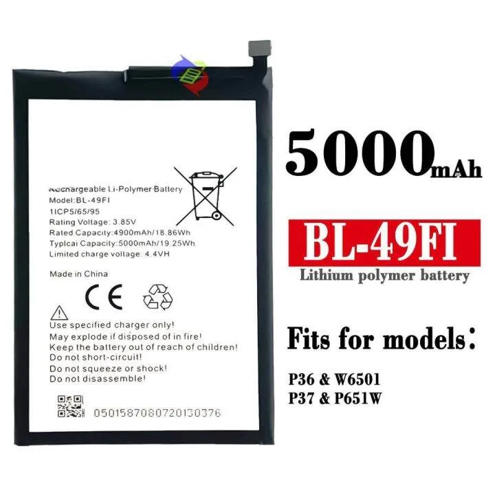 Battery for Itel P36/P37 /P36 Pro /s5 pro W6501 P651W BL-49Fi  Replacement Battery
