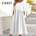 Farfi Women Dress Short Sleeve Nude Color Party Dress. 