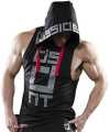 Cotton Sleeveless T Shirt for Men - Black. 