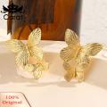 Carat Golden Irregular Spiral Earrings Bohemian Gold Butterfly Leaf Earrings Statement Punk Jewelry for Women Girls Style Minimalist Style Earrings. 