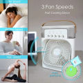 BreezeAuraX Mini Air Cooler Fan: 7-Color LED, Humidifier, Mist Maker, and Aroma Diffuser - 10W.