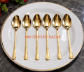 Premium Royal Gold Stainless Steel Serving Spoon Set – 8 Inch (6 Pieces). 