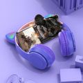 Bluetooth Wireless Earphones Flash Light Bluetooth Headset Kid Girl Voice Control Wireless Headphones Mic Cat Ears Music EarBuds.