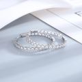 S925 Sterling Silver 39mm Big Circle Hoop Earrings For Women Fashion Wedding Fine Jewelry C Hoop Earring. 