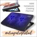 N99 2 Fans Laptop Notebook Cooler Cooling Pad Portable Slim USB Powered External Fans with Bracket. 