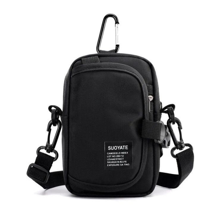 Fashion Men's Bag Nylon Small Shoulder Bag Trendy Waist Bag Lightweight Boy Mini Casual Bag Mobile Phone Waist Pack