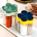 Seasoning Bottle 5 In 1 Spice Jar Sealed Multifunctional Moisture-Proof Flap Seasoning Jar Container Kitchen Spice Kitchen Tool. 