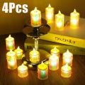 【NEW】 4/1Pc LED Colorful Tear Candle Lamp Simulation Electronic Candle Battery Operated Flameless Candle Light Wedding Christmas Decor.