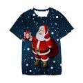 3-14Ys Kids Clothes Santa Claus With Deer Graphic Tee Shirt Merry Christmas T-shirt Boys Girls T-shirts Children Xmas Tshirt Boy. 