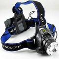 Rechargable LED Head Lamp Flash Light Torch - Black. 