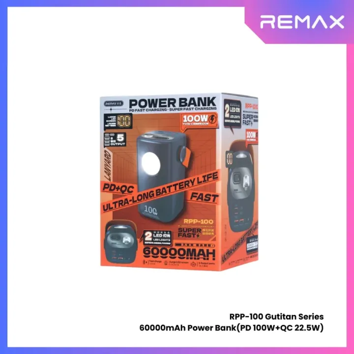 REMAX%20RPP-100%20Gutitan%20Series%2060000mAh%20PD+QC%20Fast%20Charging%20Power%20Bank%20(PD%20100W+QC%2022.5W)%20-%20Gray%20-%20Image%204