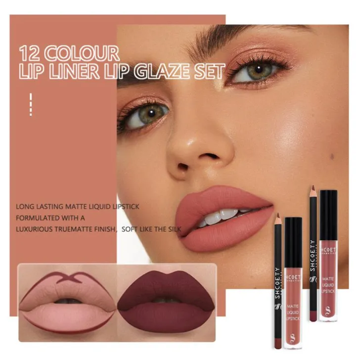 2pcs%20Matte%20Lip%20Liner%20Lip%20Glaze%20Set%20Lasting%20Color%20Lip%20Gloss%20High%20Pigment%20Lip%20Tinted%20Red%20Durable%20Non-stick%20Cup%20Lipstick%20Waterproof%20FeeoiF%20-%20Image%202