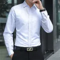 South Korea ulzzang Long Sleeve Solid Color Shirt Men's Hong Kong Style Trendy Brand Korean Style Chain Decoration Shirt Baggy Coat Trendy. 