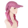 New Women Soft Turban Hat Solid Color Outdoor Brim Sunshade Hats Female Fashion Sun Hats Square Scarf Cap Headscarf Baseball Cap.