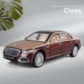 1:24 Mercedes Maybach S680 Diecast Alloy Car Luxurious Simulation Toy Vehicles Metal Car 6 Doors Open Model Car Sound Light Toys For Gift.