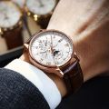 POEDAGAR Luxury Wristwatch For Men Waterproof Luminous Chronograph Date Man Watch Leather Men's Quartz Watches Sports Male Clock.