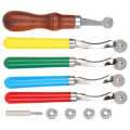 Leather Stitching Wheels 5Pcs Over‑Stitch Marking Wheel Handcrafted Scribe Point Make Tool Sewing Spacer. 