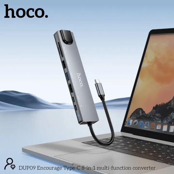 Hoco%20DUP09%208-in-1%20Docking%20Hub%20Converter%20Adapter%20-%20Image%202