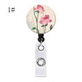 Badge Reel Clip Badge Holder Students Doctor ID Card Holder New Style Oil Painting Flower Cute Retractable Nurse.
