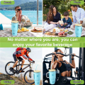 32 Oz Glass Tumbler with Lid and Straw, Glass Water Bottles with Handle, Glass Cup with Silicone Sleeve,Cup Holder Easy to Use Reusable Blue. 