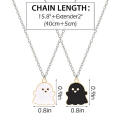 Fashion Black White Ghosts Couples Necklaces for Women Men Cute Cartoon Lovely Charm Pendant Friendship Necklace Halloween Jewelry Gift.