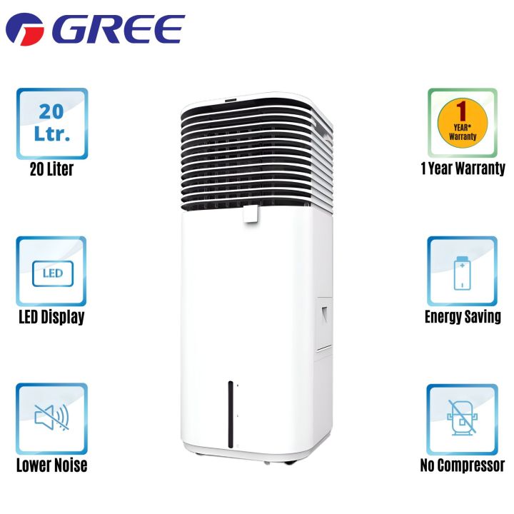 Gree official KSWK-2001DGL White portable Air-cooler (20 Liter) official Warranty 🚚 Free Delivery 💳 0% EMI Available, Official Warranty by electromart with Free Delivery