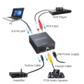 Analog to Digital Audio Converter Black R/L 3.5mm AUX to Digital Coaxial for. 