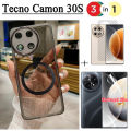 Tecno Camon 30s Case Magnetic Sticker Shockproof Phone Case for Tecno Camon 30 Pro 3In1 Tempered Glass Screen Protector+back film.
