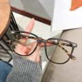 Retro Olive Green Brand Anti Blue Light Glasses Version for Men and Women Korean Fashion Plain Face Thin Square Eye Frame.