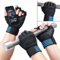 High-Quality Non-Slip Weightlifting Fitness Gloves with Finger Support for Heavy Duty Workout - Half-Finger Design.